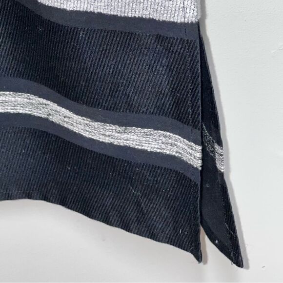 NWOT Per Se by Carlisle Black White Stripe Satin Trim Trench Coat Womens Sz 0 - Picture 3 of 11